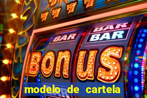 modelo de cartela de bingo em branco